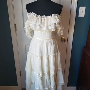 Gunne Sax GORGEOUS ivory tiered midi dress